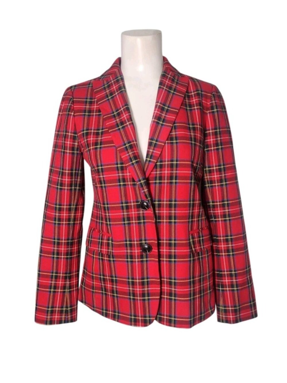 J Crew Women’s Tartan Plaid 2 Button Blazer Jacket 00 Schoolboy Academia Preppy